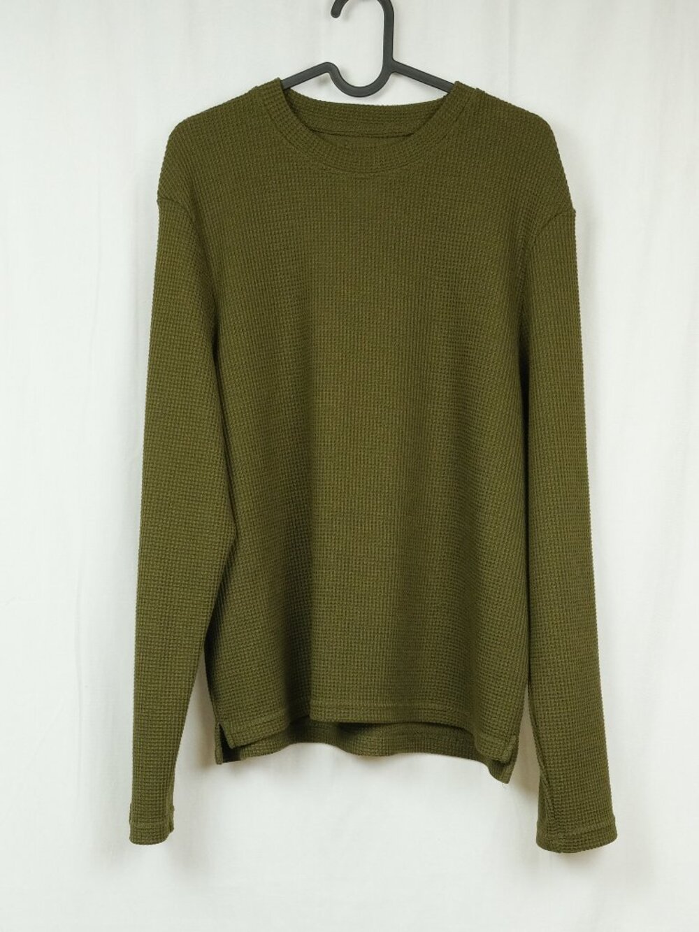 33mm Memories Of Yesterday Olive Green Waffle Knit Crew Neck Top Size L